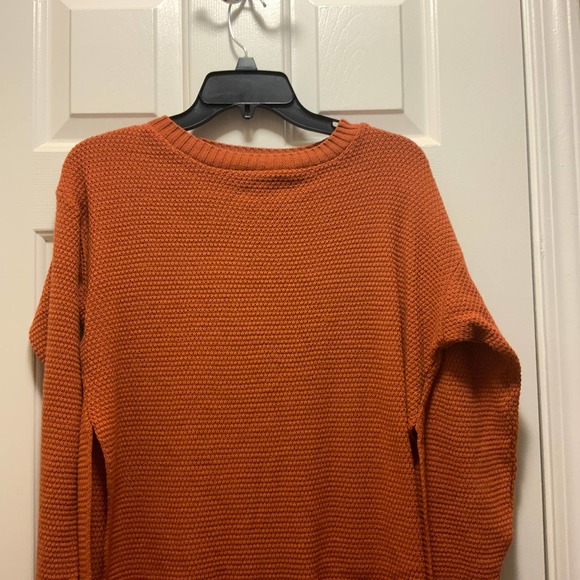 BOOHOO SIDE SPLIT MOSS STITCH TUNIC SWEATER TOFFEE SIZE 14 - Picture 6 of 8